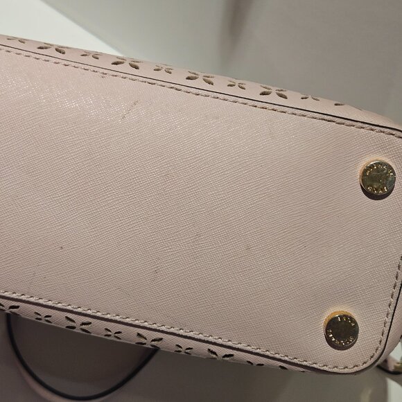 Michael Kors Hayley Purse Top Zip Pink & Gold Tote Bag Crossbody EUC $300 MSRP - Picture 11 of 15